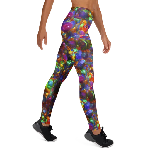 Prismatic Pebble Riot on a Yoga Leggings