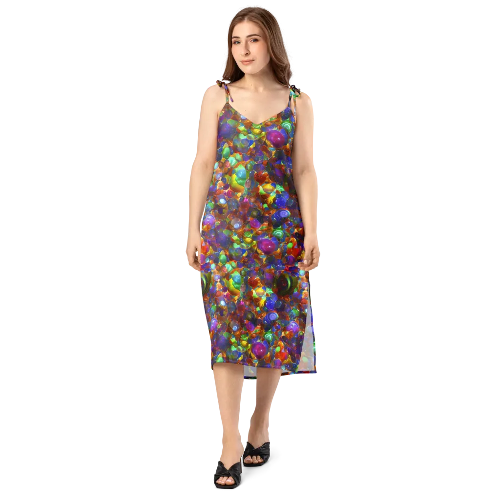 Prismatic Pebble Riot on Slip Dress — Front