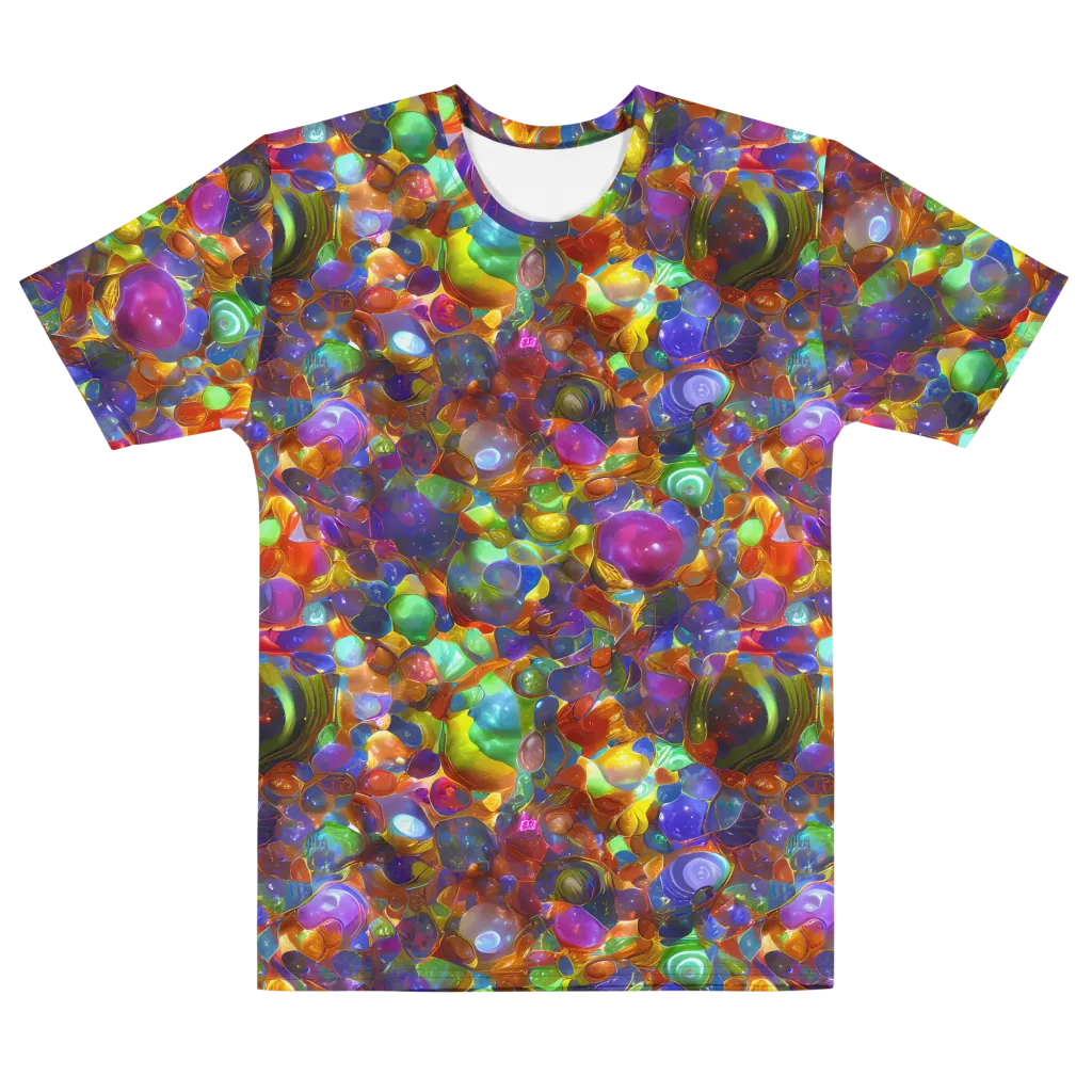 Prismatic Pebble Riot on Men's Cotton Crew Neck T-Shirt — Front