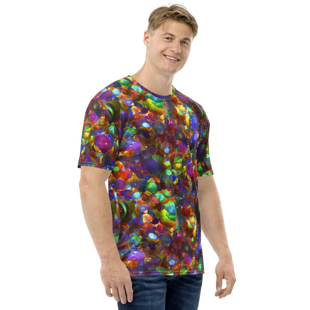 Prismatic Pebble Riot on Men's Crew Neck T-Shirt — Right