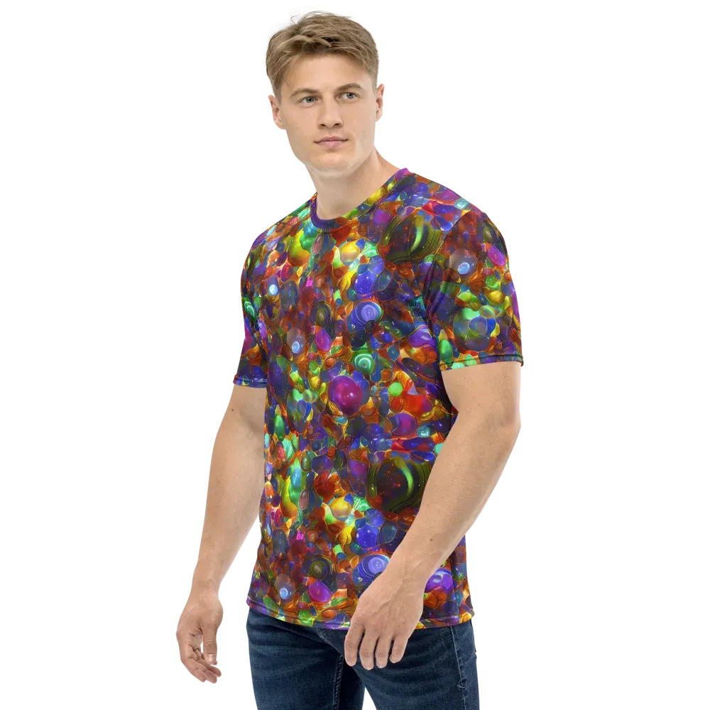 Prismatic Pebble Riot on Men's Crew Neck T-Shirt — Left