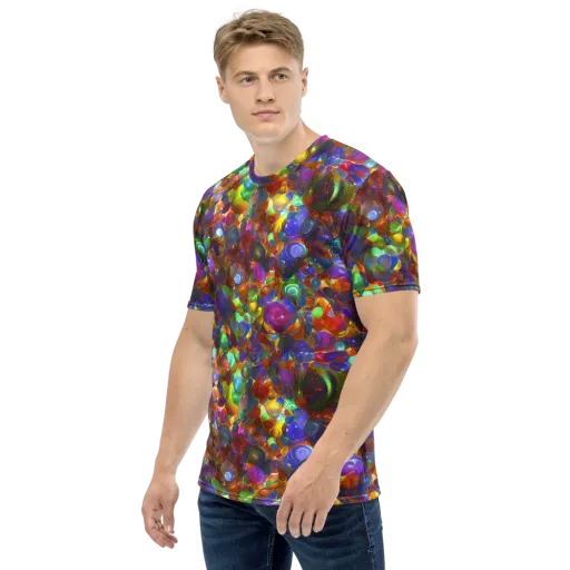 Prismatic Pebble Riot on a Men's Crew Neck T-Shirt