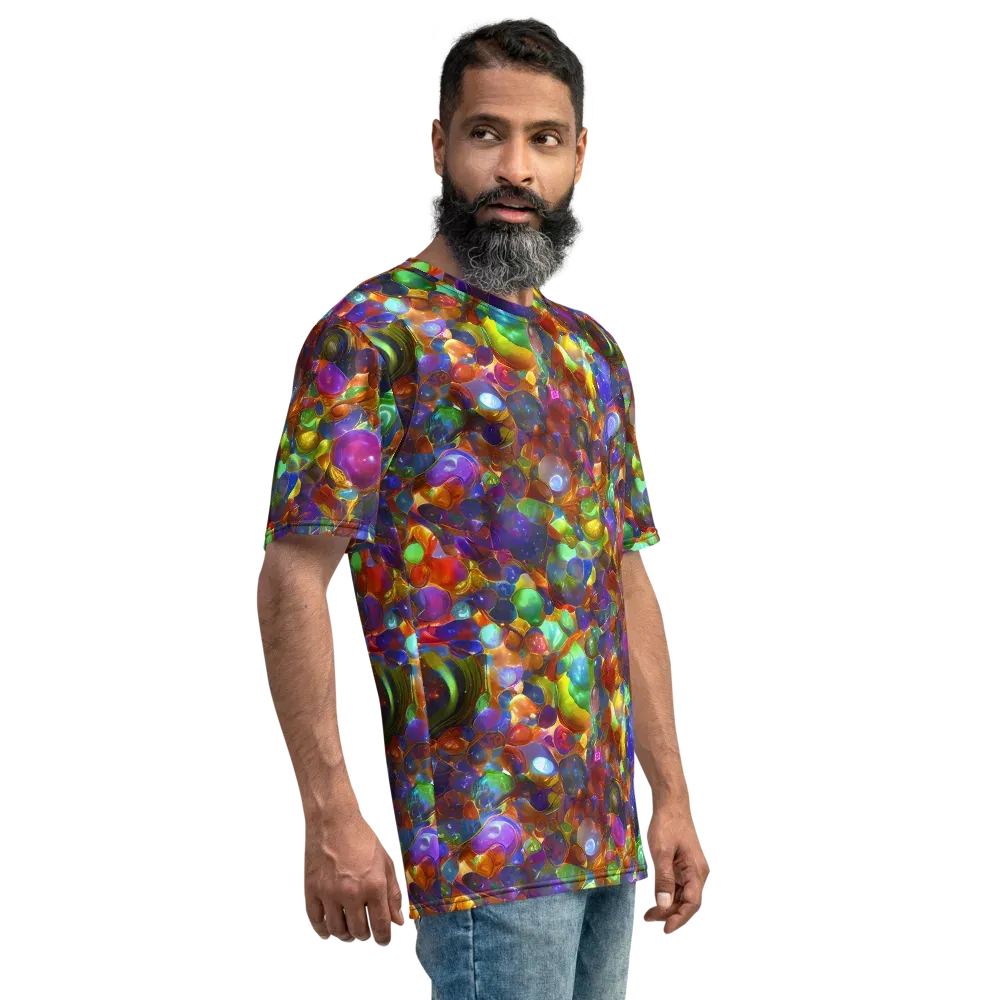Prismatic Pebble Riot on Men's Crew Neck T-Shirt — Right