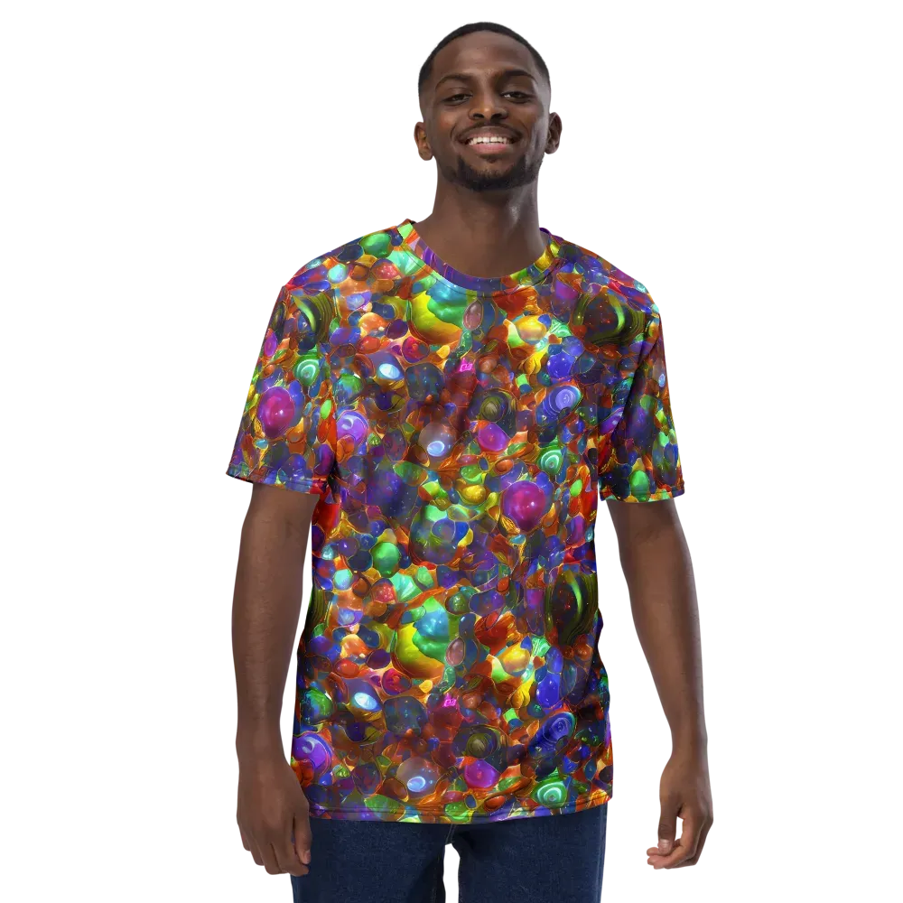 Prismatic Pebble Riot on Men's Crew Neck T-Shirt — Front