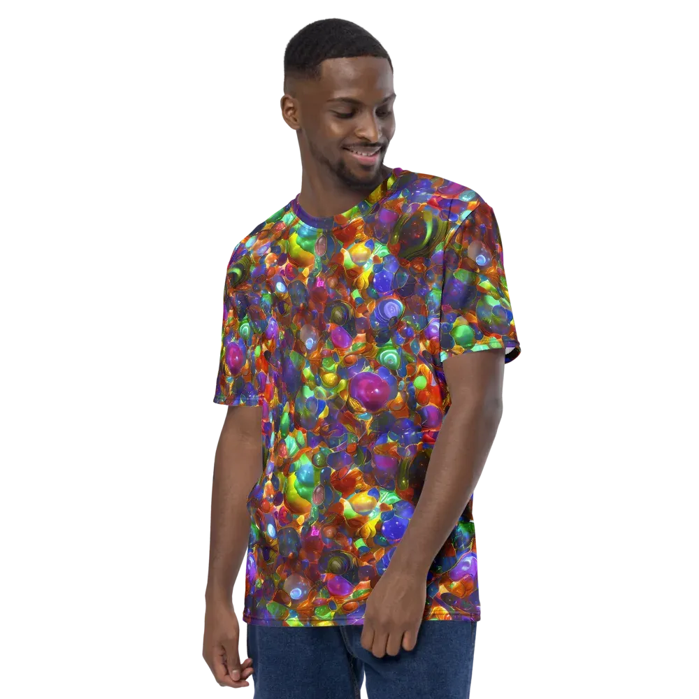 Prismatic Pebble Riot on Men's Crew Neck T-Shirt — Left