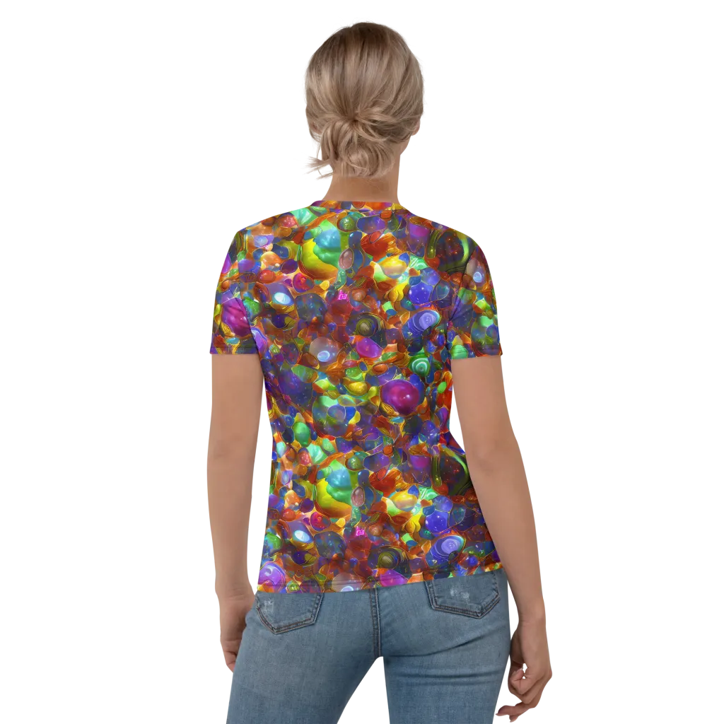 Prismatic Pebble Riot on Women's Crew Neck T-Shirt — Back