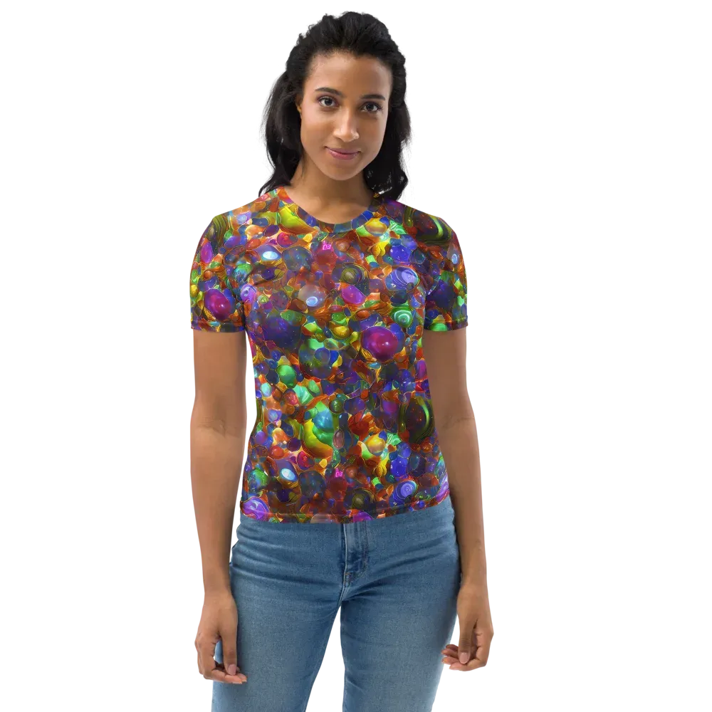 Prismatic Pebble Riot on Women's Crew Neck T-Shirt — Front