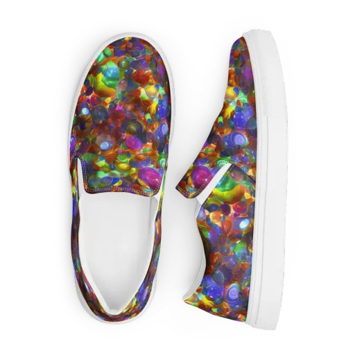Prismatic Pebble Riot on a Men's Slip-On Canvas Shoes