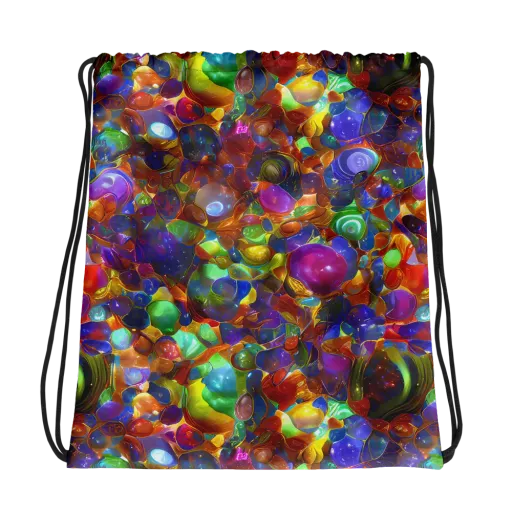 Prismatic Pebble Riot on a Drawstring Bag