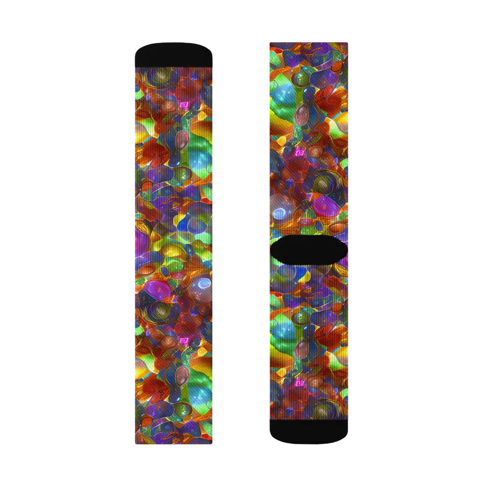 Prismatic Pebble Riot on Socks — Left Sock