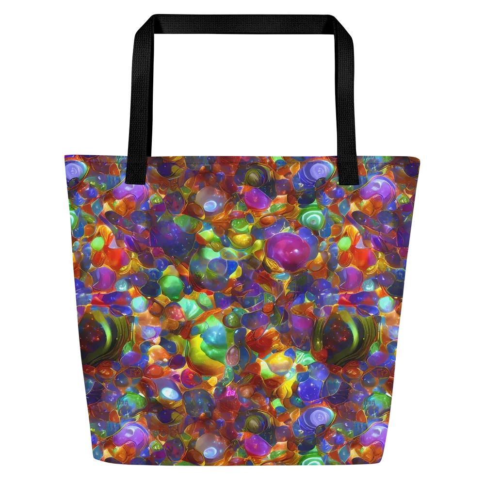 Prismatic Pebble Riot on Large Tote Bag W/ Pocket — Front