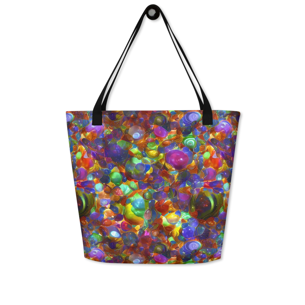 Prismatic Pebble Riot on Large Tote Bag W/ Pocket — Front