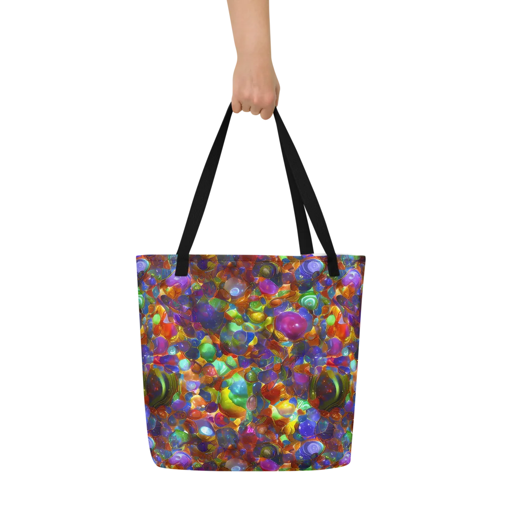 Prismatic Pebble Riot on Large Tote Bag W/ Pocket — Front