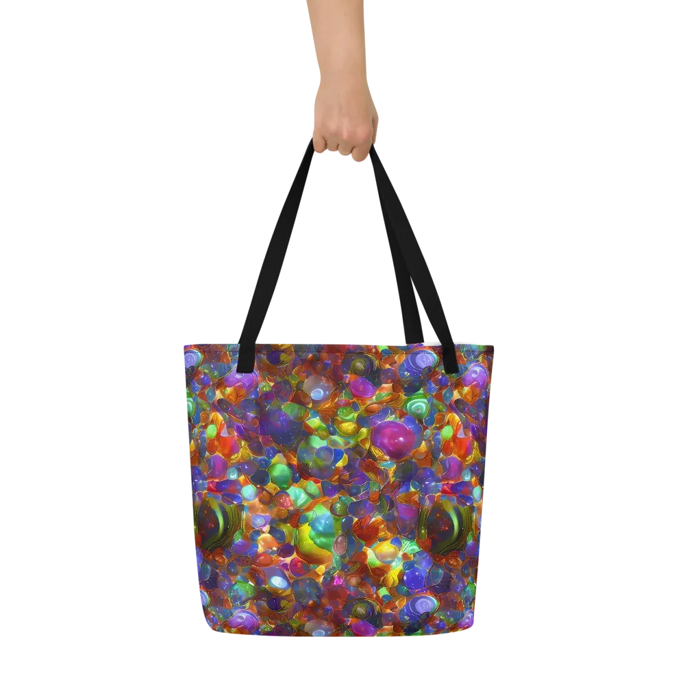 Prismatic Pebble Riot on Large Tote Bag W/ Pocket — Front