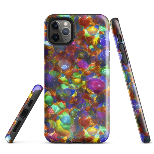 Prismatic Pebble Riot on a Tough Case for iPhone®