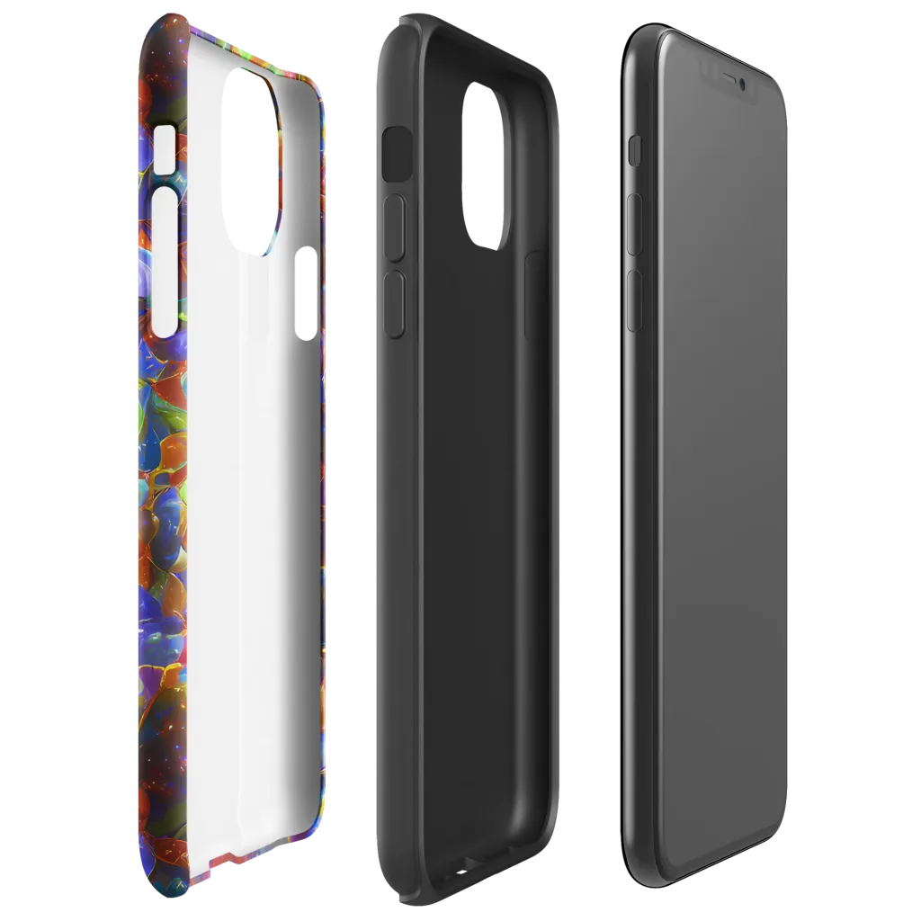 Prismatic Pebble Riot on Tough Case for iPhone® — Right