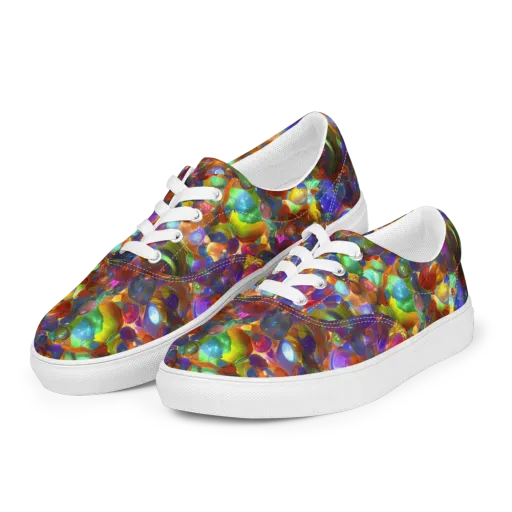Prismatic Pebble Riot on a Men's Lace-Up Canvas Shoes