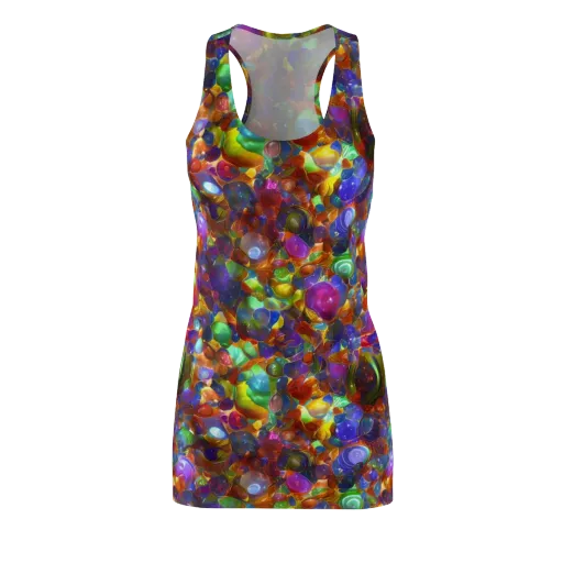 Prismatic Pebble Riot on a Racerback Dress
