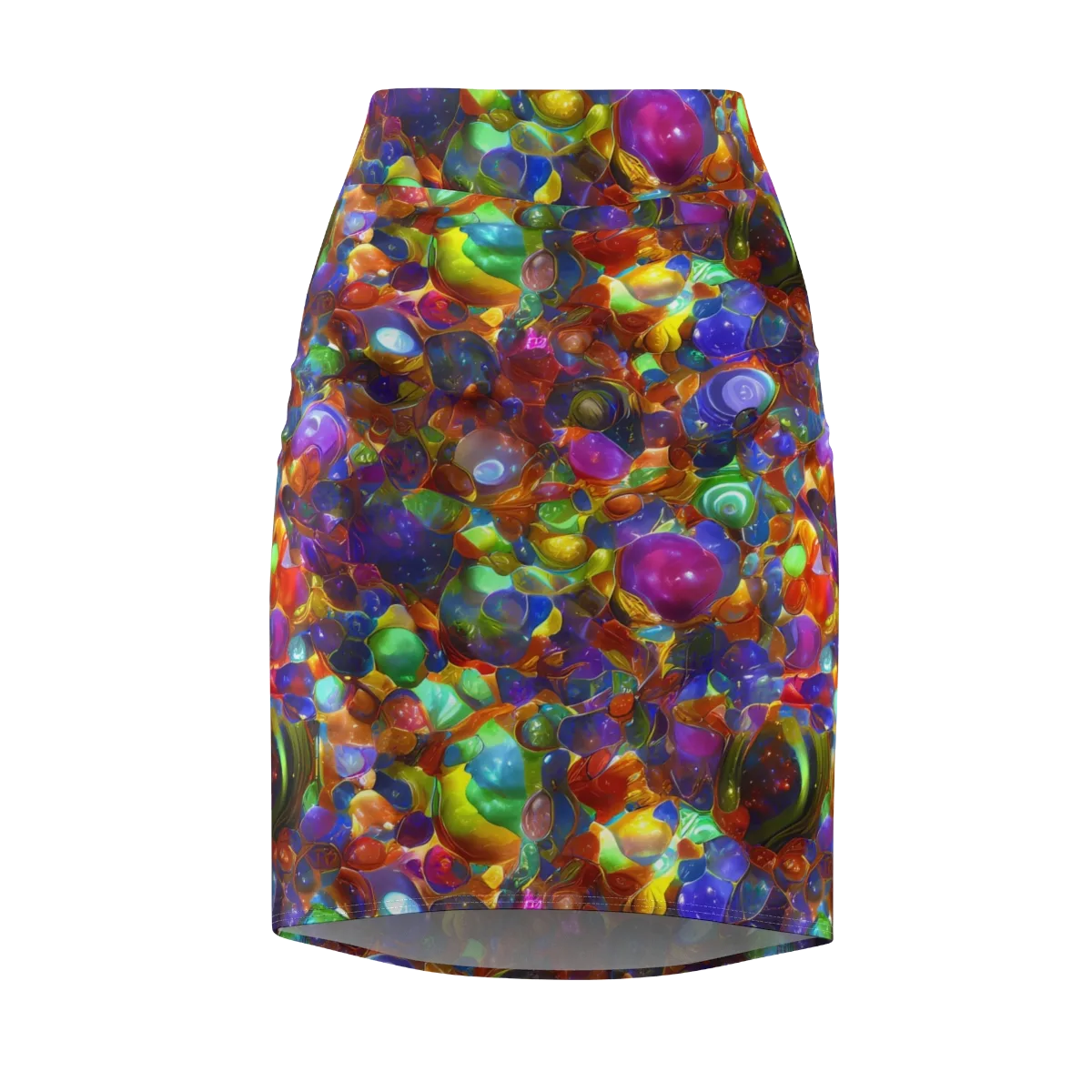 Prismatic Pebble Riot on Pencil Skirt — Front
