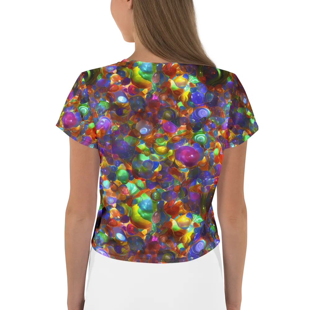 Prismatic Pebble Riot on Crop Tee — Back