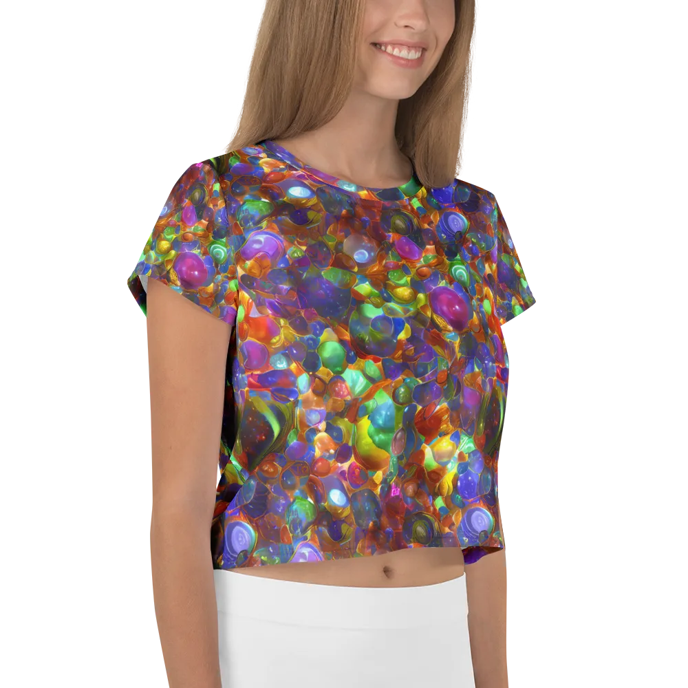 Prismatic Pebble Riot on Crop Tee — Right