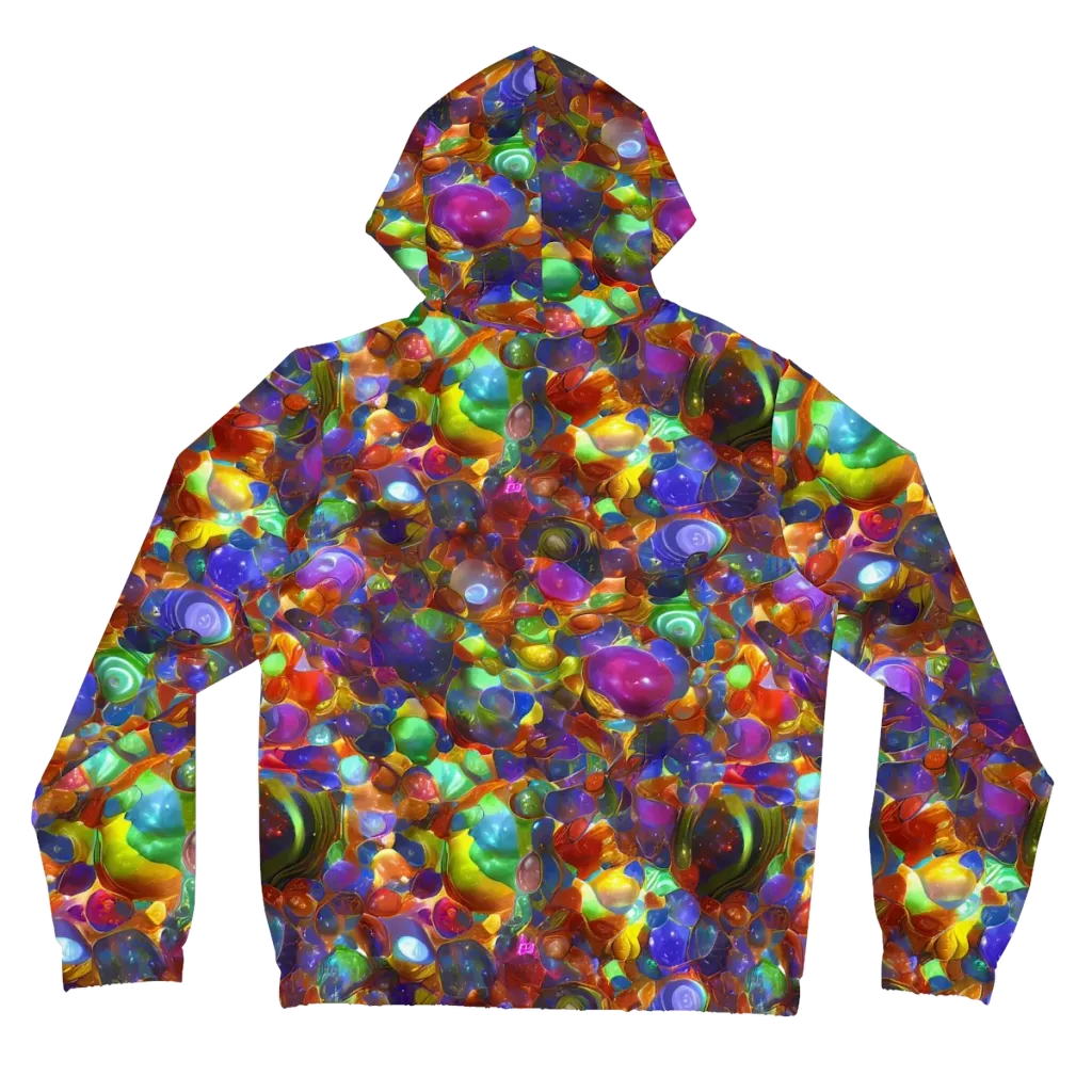 Prismatic Pebble Riot on Women's Full-Zip Hoodie — Back