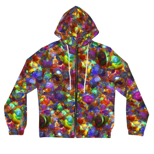 Prismatic Pebble Riot on a Women's Full-Zip Hoodie