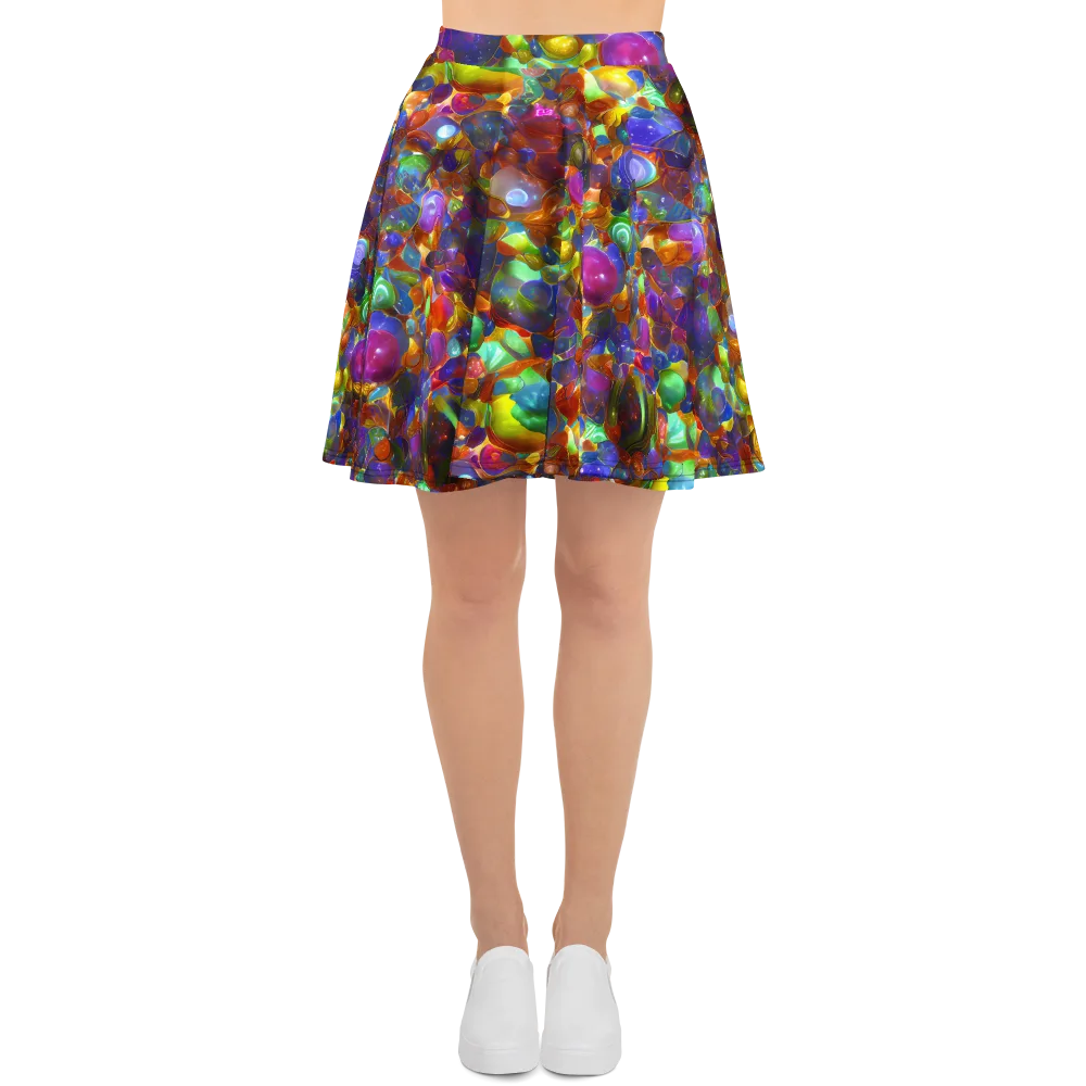 Prismatic Pebble Riot on Skater Skirt — Front