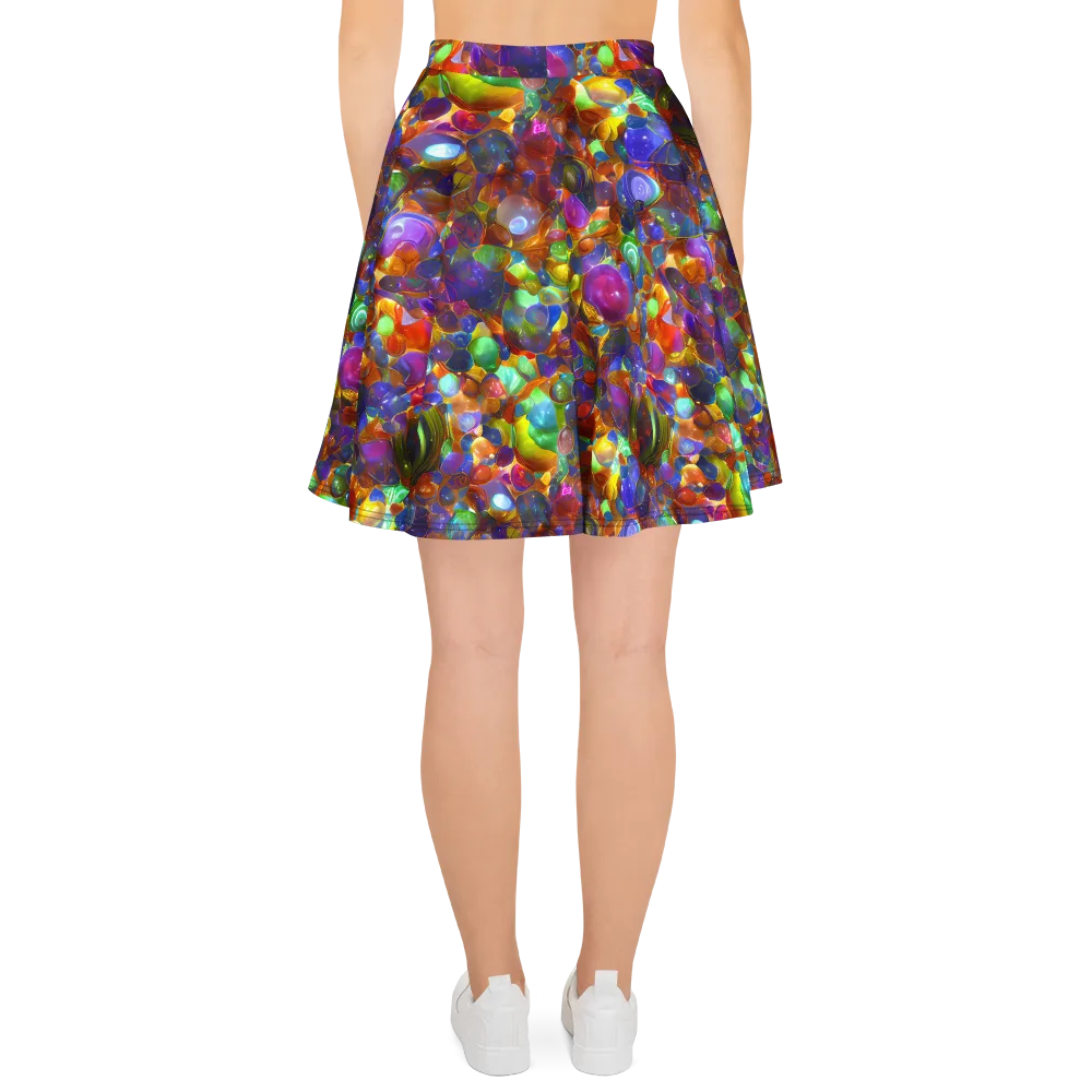 Prismatic Pebble Riot on Skater Skirt — Back