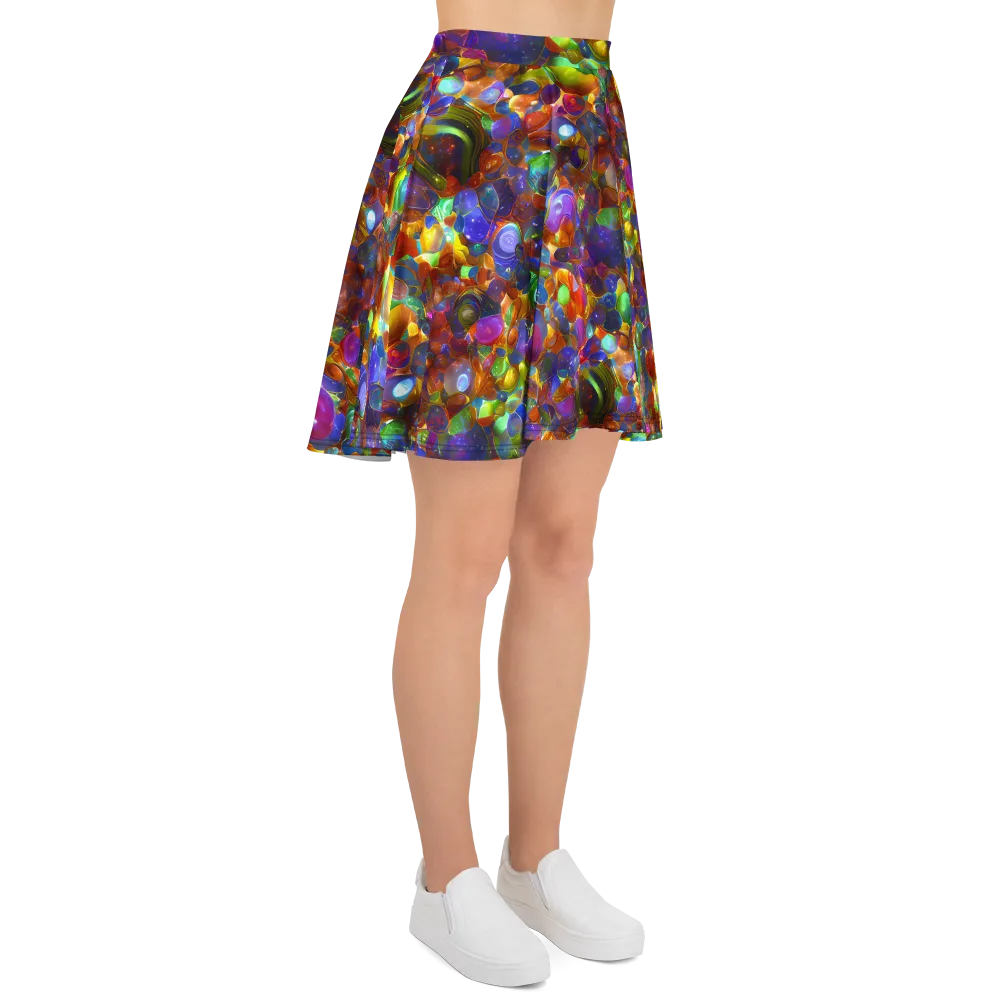 Prismatic Pebble Riot on Skater Skirt — Right