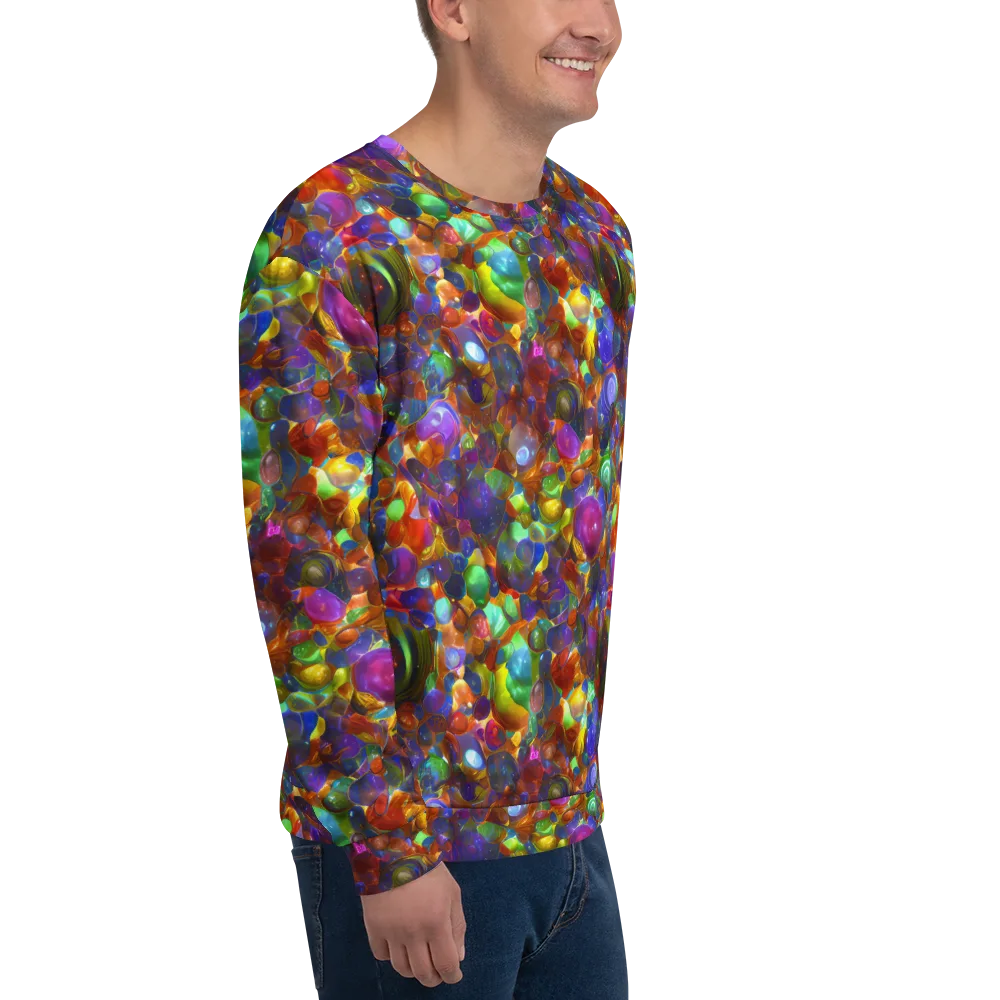 Prismatic Pebble Riot on Sweatshirt — Right Front