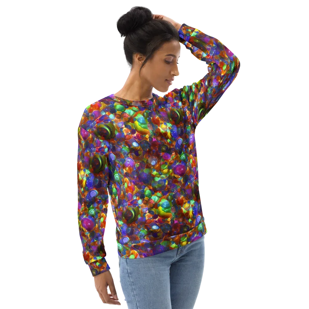 Prismatic Pebble Riot on Sweatshirt — Right Front