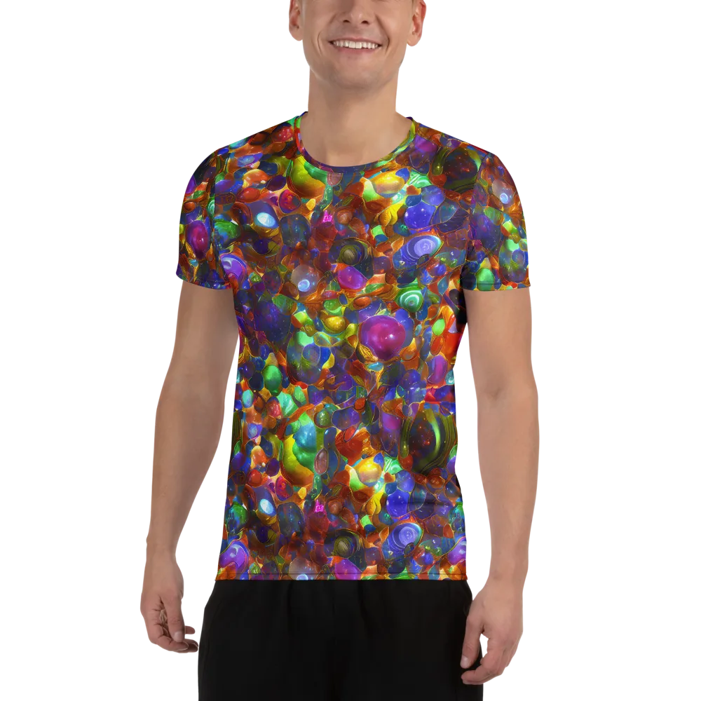 Prismatic Pebble Riot on Men's Athletic T-Shirt — Front