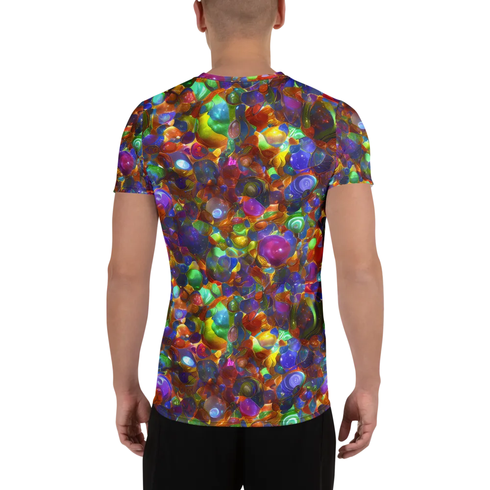 Prismatic Pebble Riot on Men's Athletic T-Shirt — Back