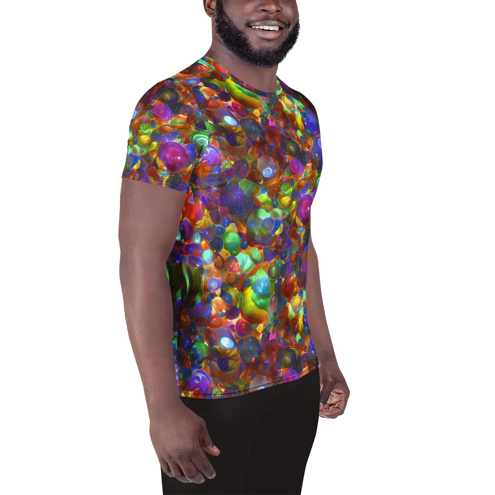 Prismatic Pebble Riot on Men's Athletic T-Shirt — Right
