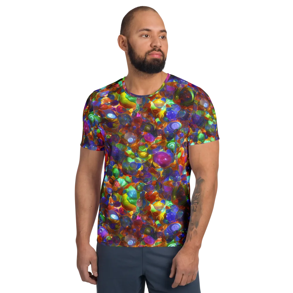 Prismatic Pebble Riot on Men's Athletic T-Shirt — Front