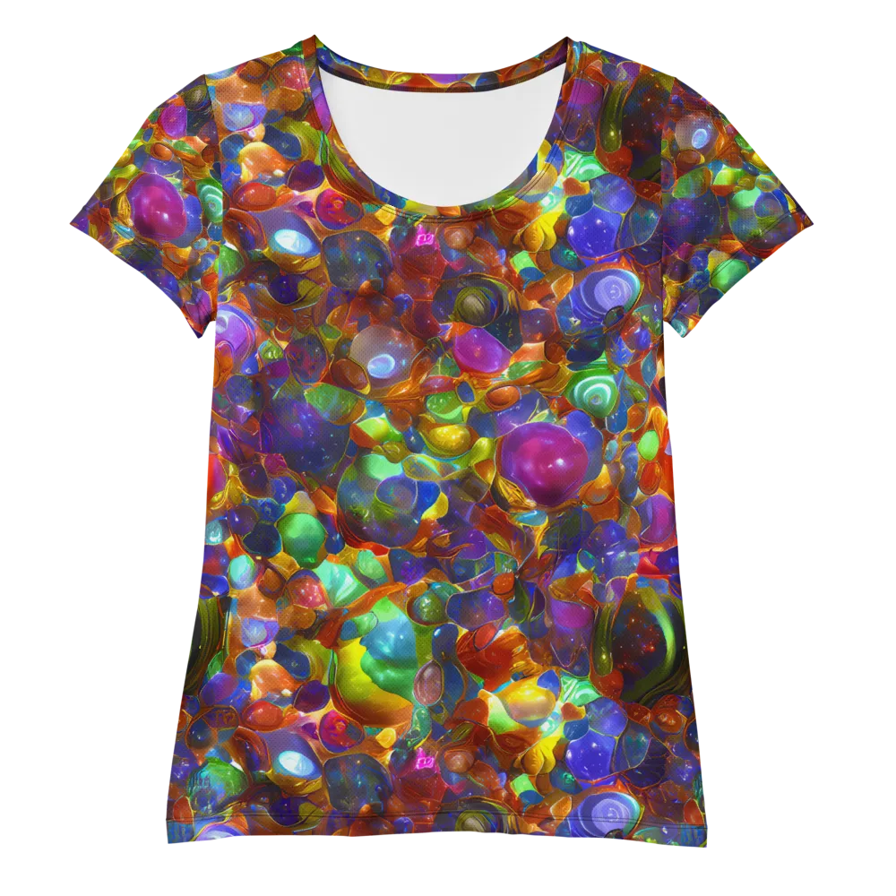 Prismatic Pebble Riot on Women's Athletic T-Shirt — Front
