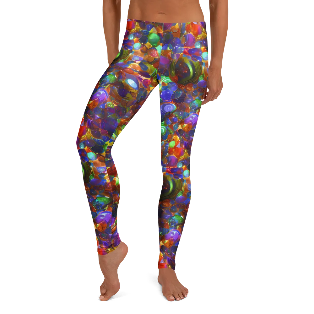 Prismatic Pebble Riot on Leggings — Front