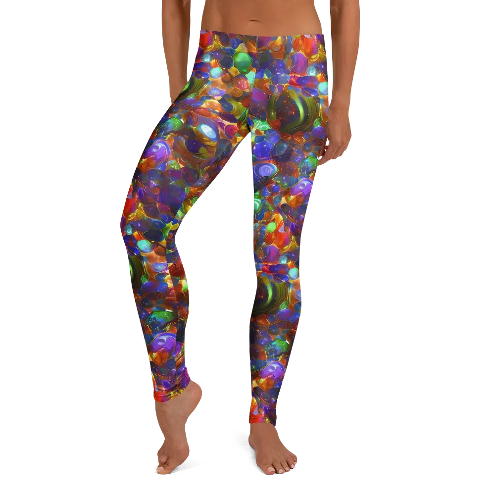 Prismatic Pebble Riot on Leggings — Front