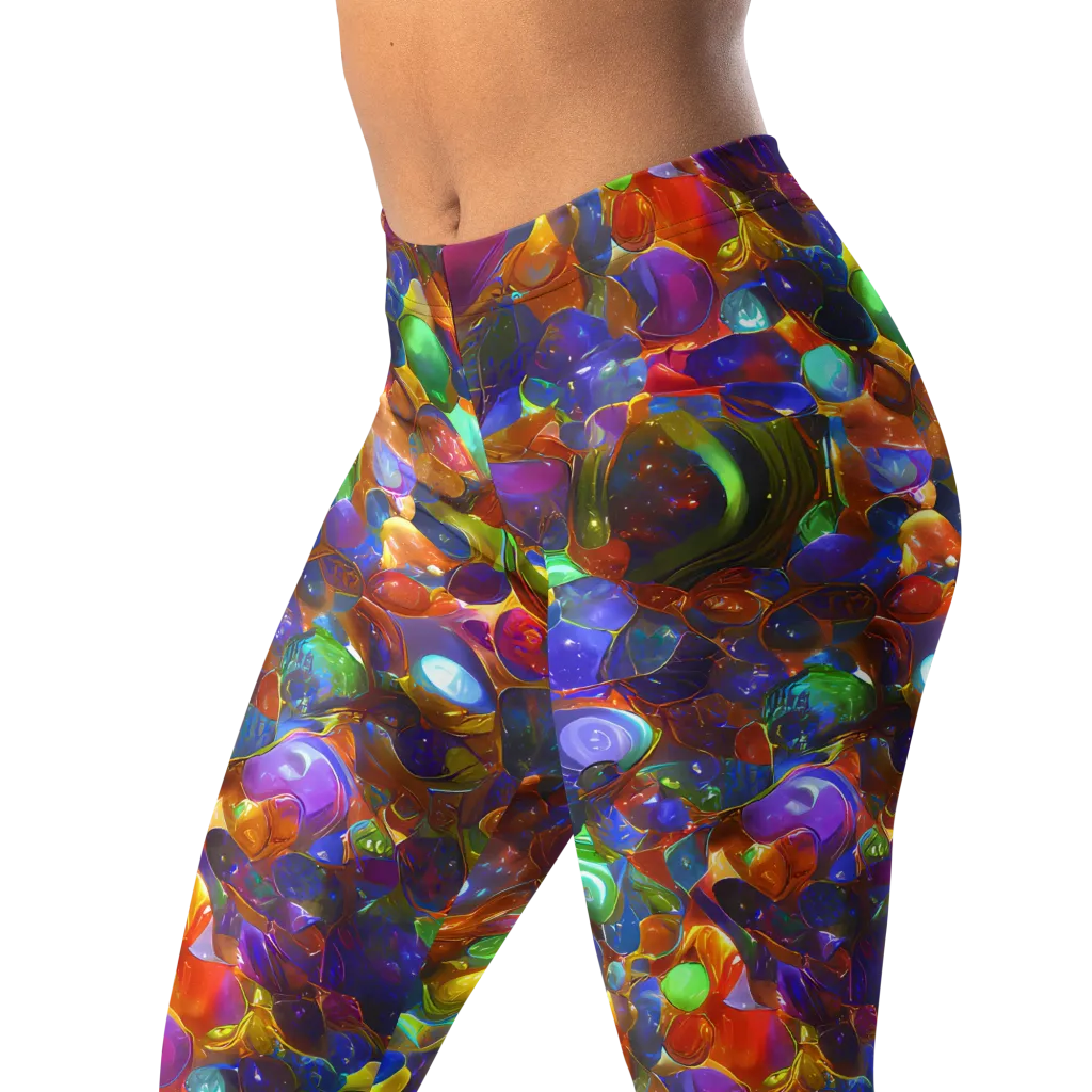 Prismatic Pebble Riot on Leggings — Left Front
