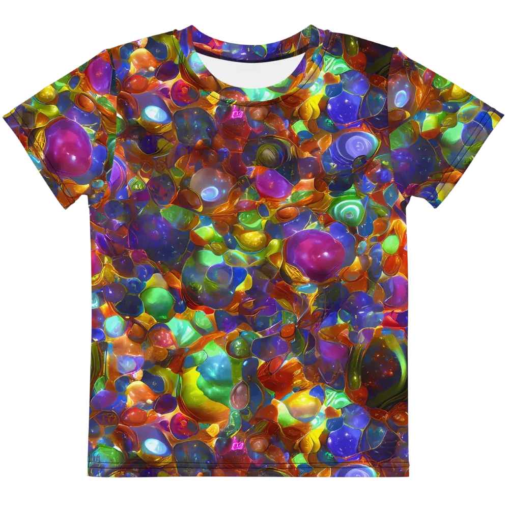 Prismatic Pebble Riot on Kids Crew Neck T-Shirt — Front
