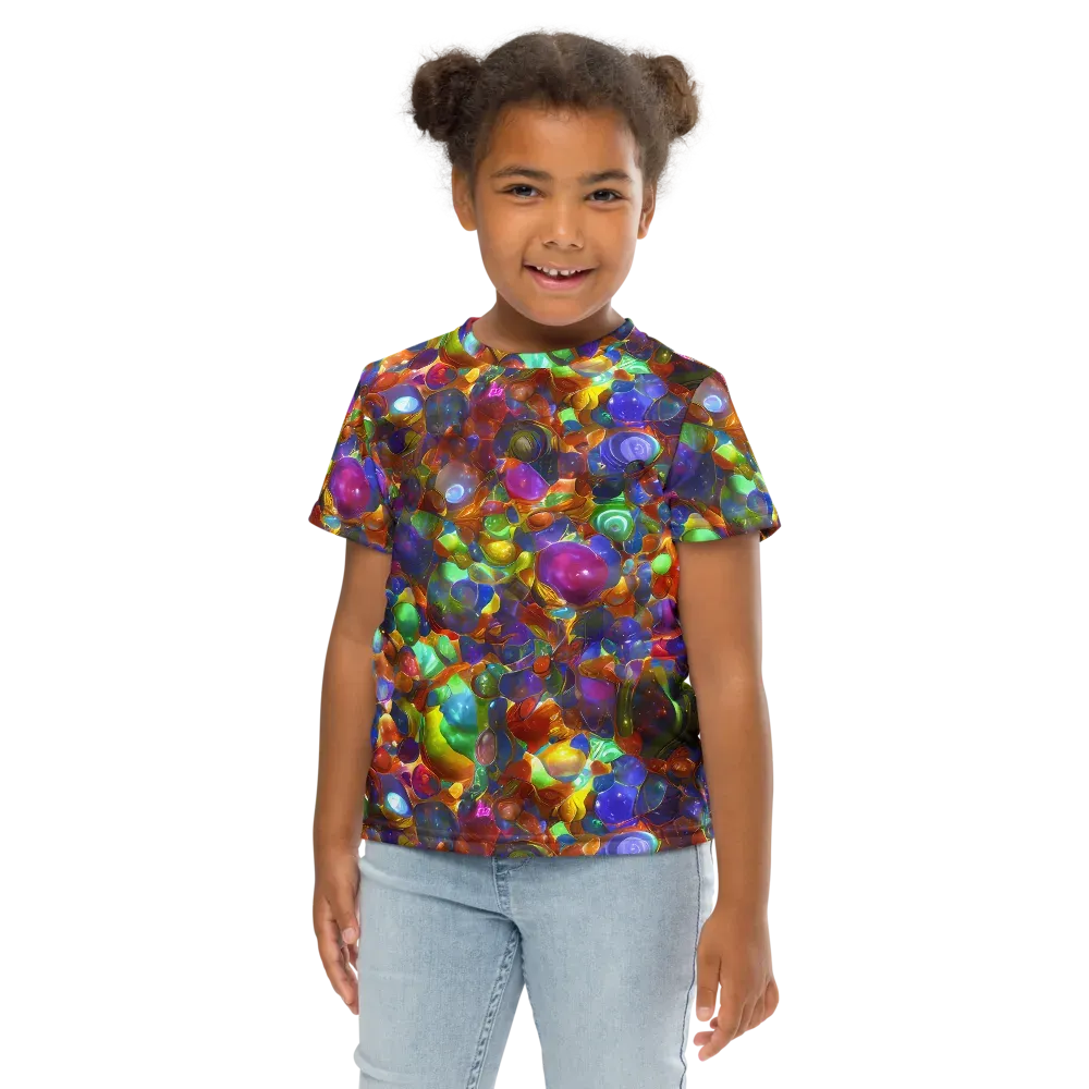 Prismatic Pebble Riot on Kids Crew Neck T-Shirt — Front