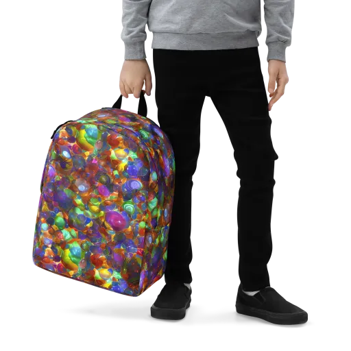 Prismatic Pebble Riot on a Minimalist Backpack