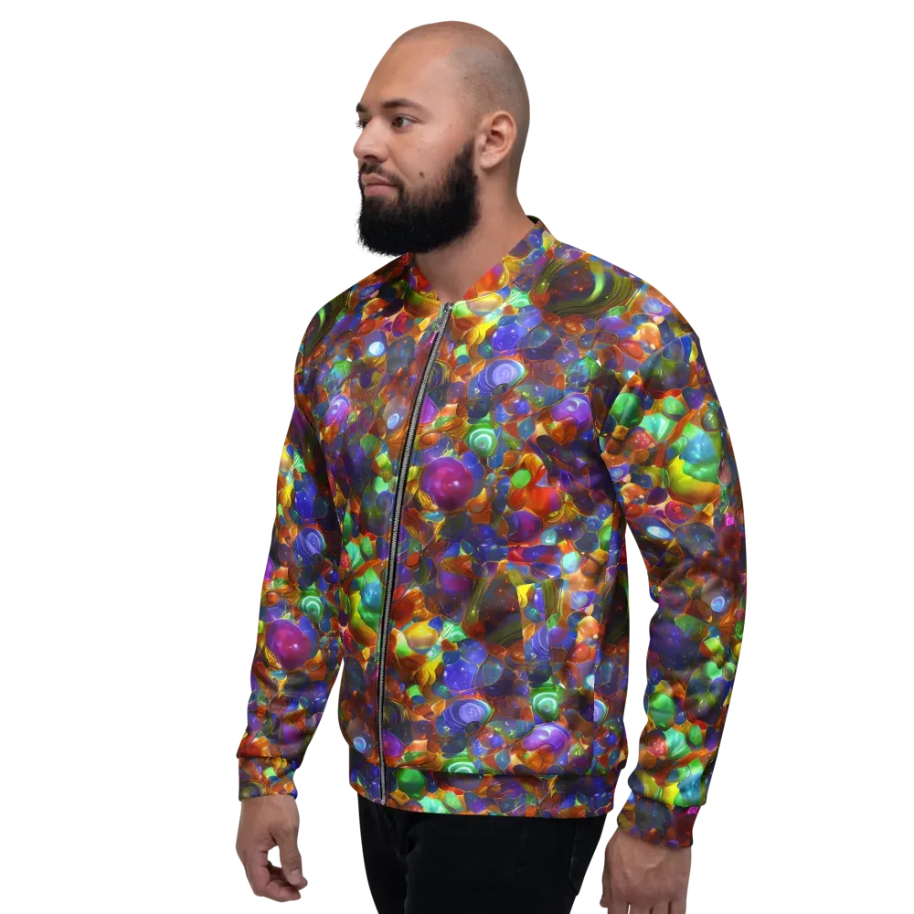 Prismatic Pebble Riot on Bomber Jacket — Left