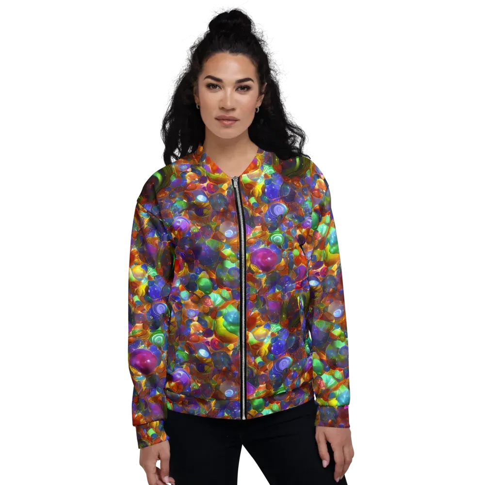 Prismatic Pebble Riot on Bomber Jacket — Front