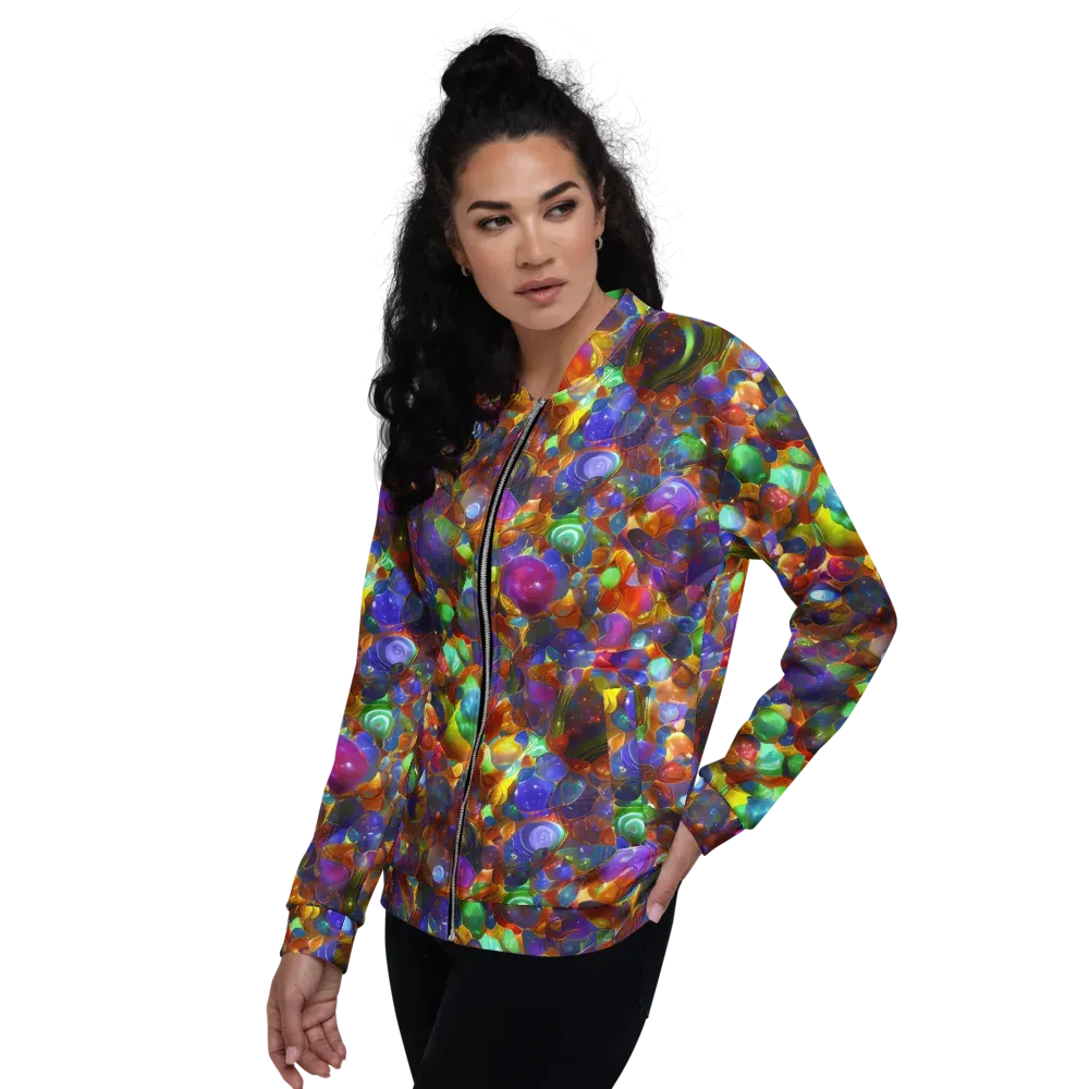 Prismatic Pebble Riot on Bomber Jacket — Left