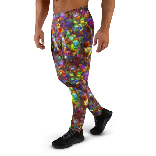 Prismatic Pebble Riot on a Men's Joggers