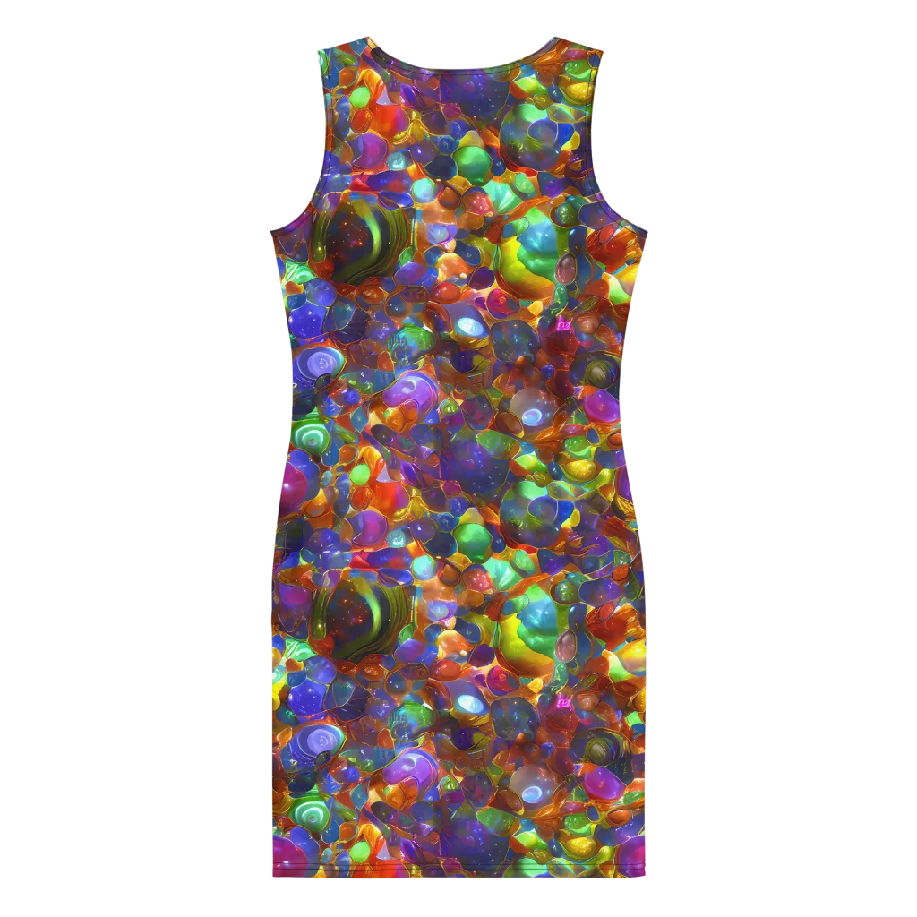 Prismatic Pebble Riot on Bodycon Dress — Back
