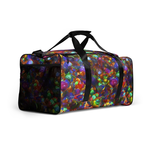 Prismatic Pebble Riot on a Duffle Bag