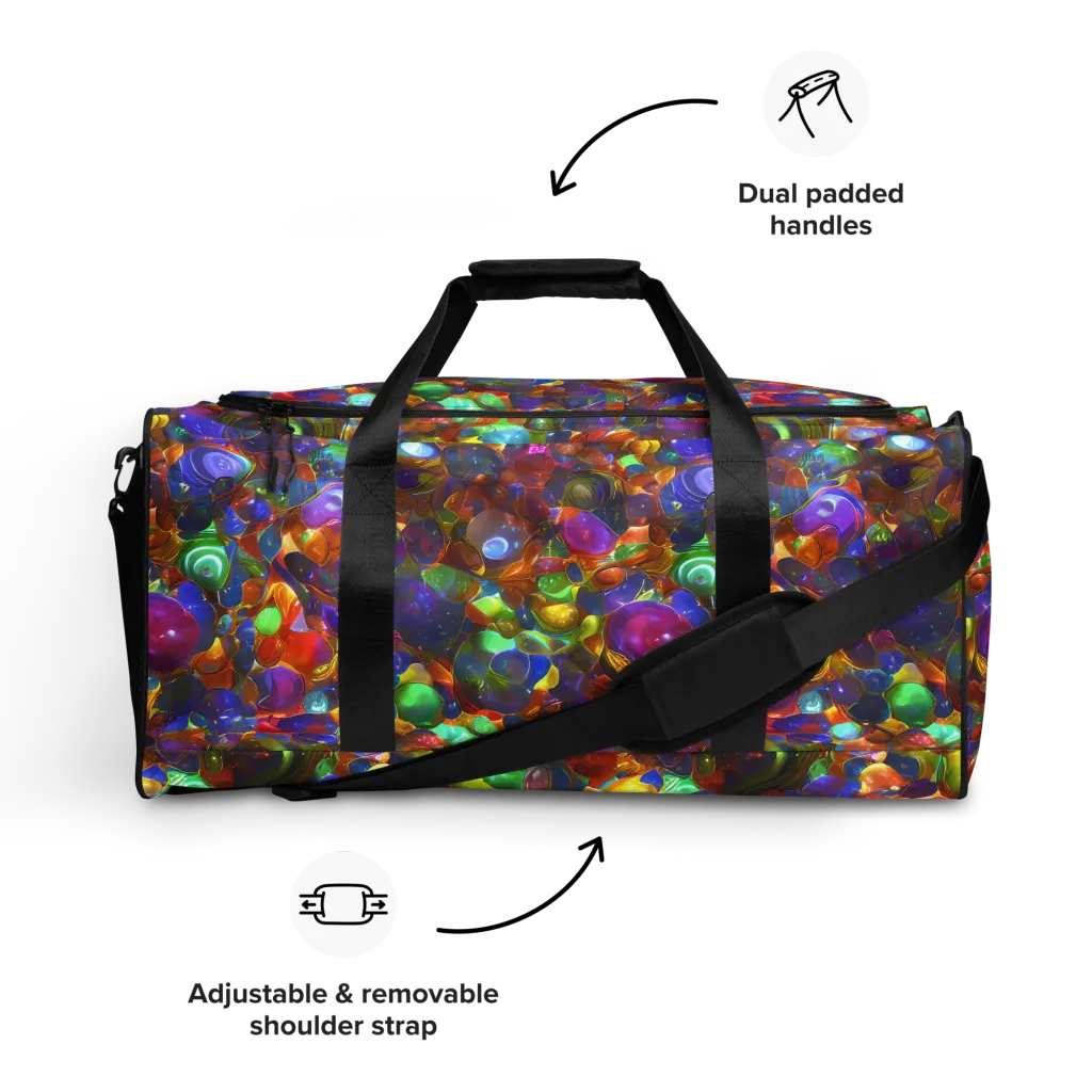 Prismatic Pebble Riot on Duffle Bag — Front